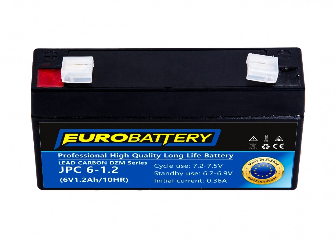 6v-1,2ah АКБ карбоновий EuroBattery JPC 6-1,2 DZM (6в 1.2Аг)