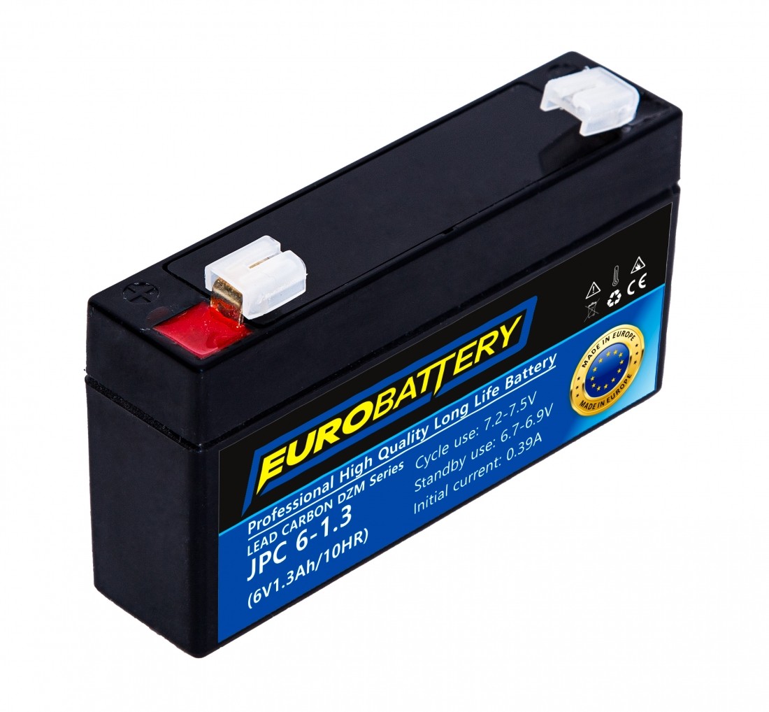 6v-1,3ah АКБ карбоновий EuroBattery JPC 6-1,3 DZM (6в 1.3Аг)