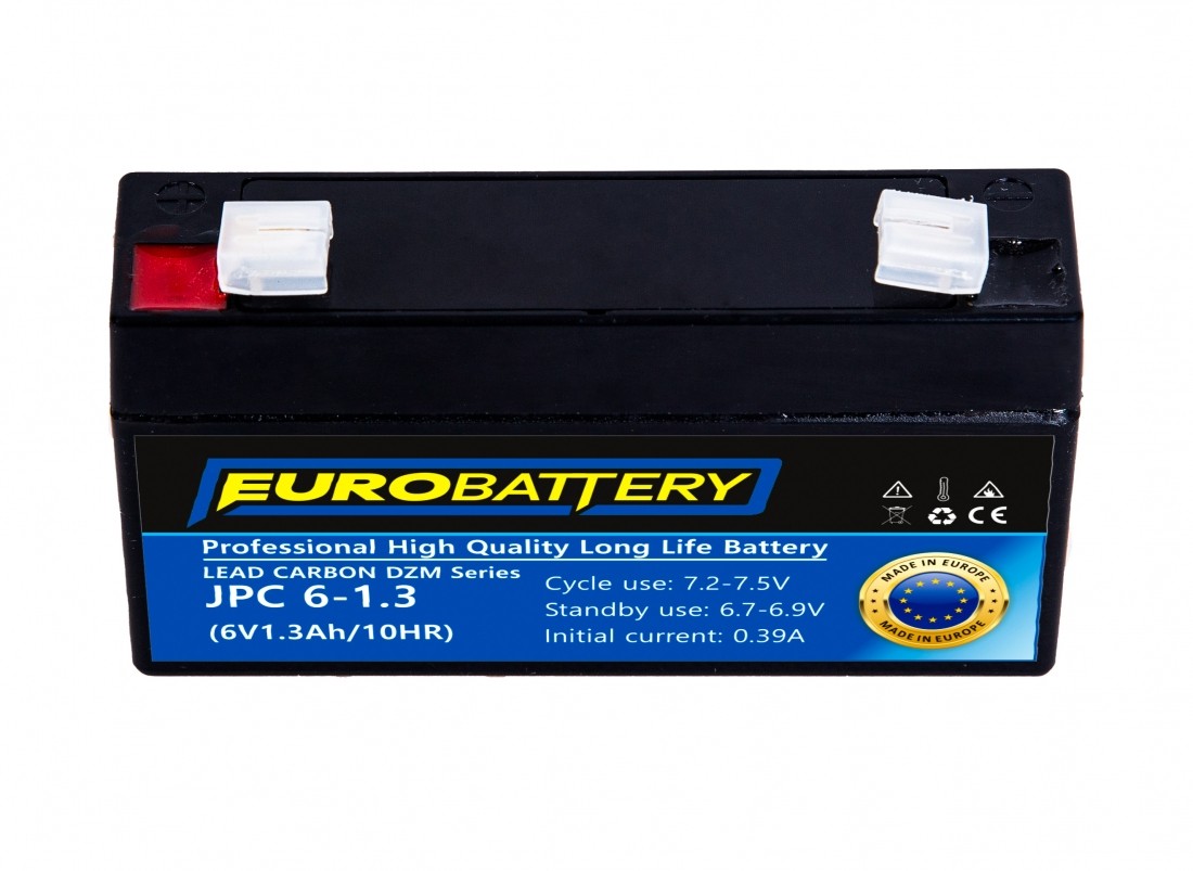 6v-1,3ah АКБ карбоновий EuroBattery JPC 6-1,3 DZM (6в 1.3Аг)
