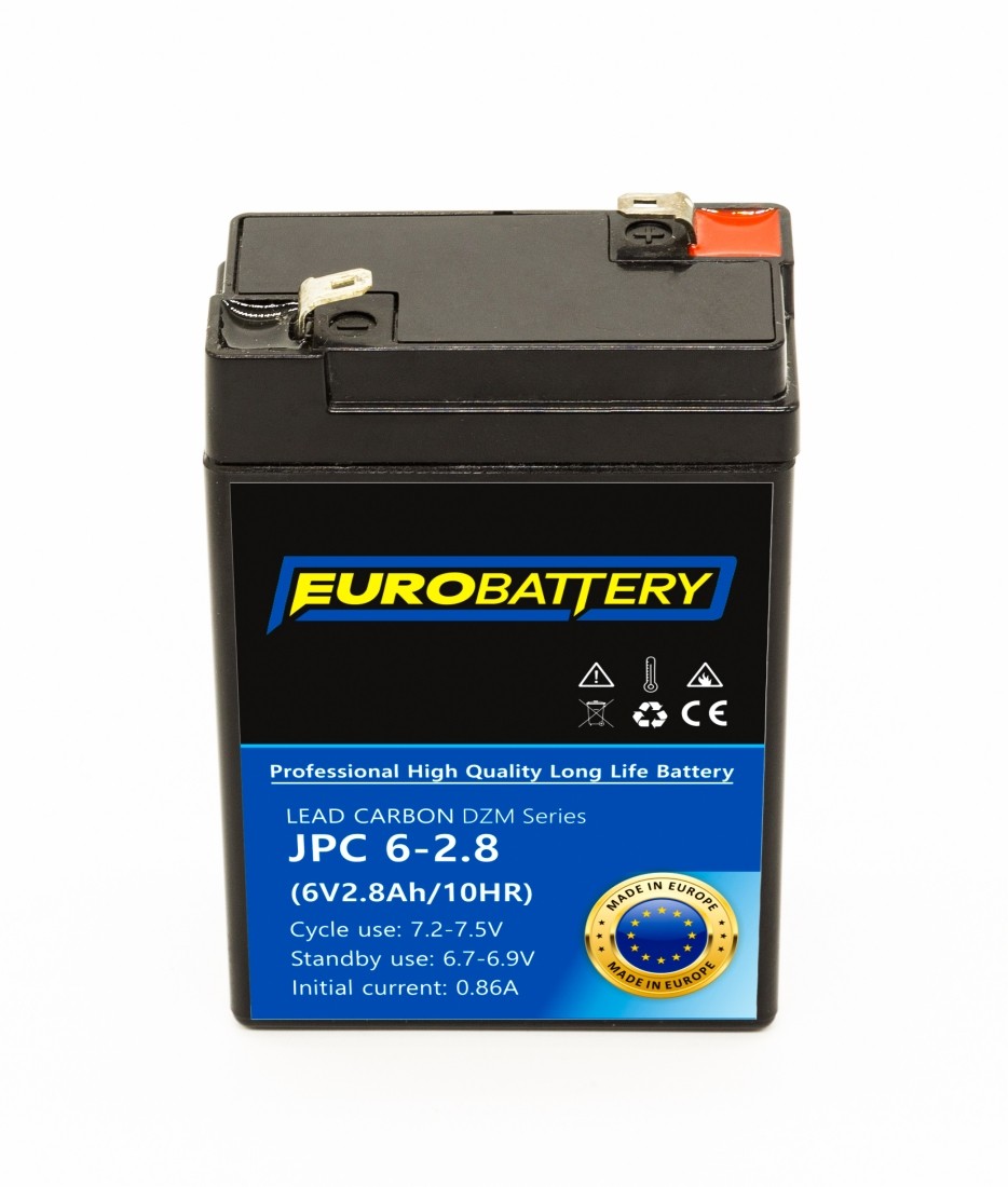 6v-2,8ah АКБ карбоновий EuroBattery JPC 6-2,8 DZM (6в 2.8Аг)