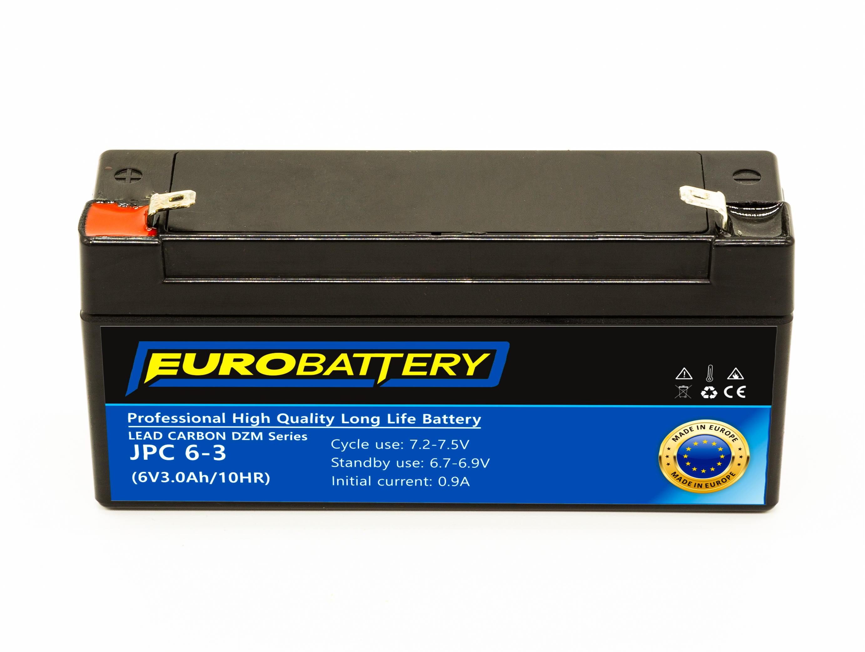 6v-3ah АКБ карбоновий EuroBattery JPC 6-3 DZM (6в 3.0Аг)