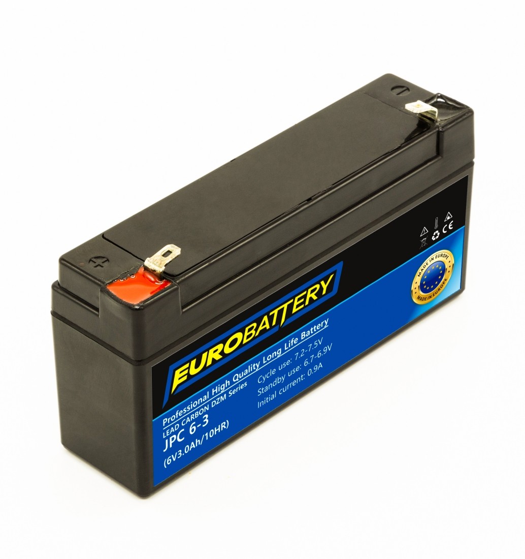 6v-3ah АКБ карбоновий EuroBattery JPC 6-3 DZM (6в 3.0Аг)