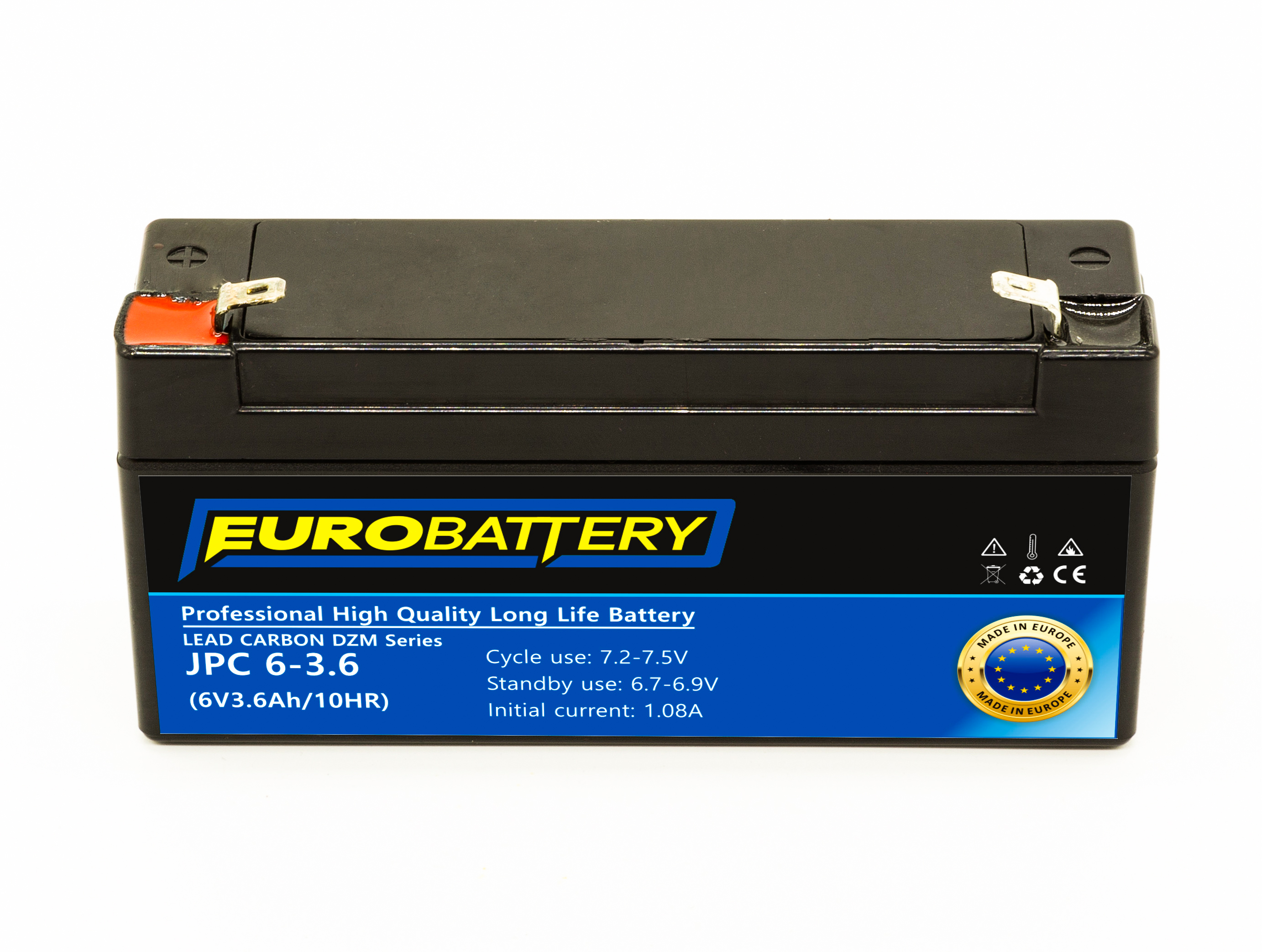6v-3,6ah АКБ карбоновий EuroBattery JPC 6-3,6 DZM (6в 3.6Аг)