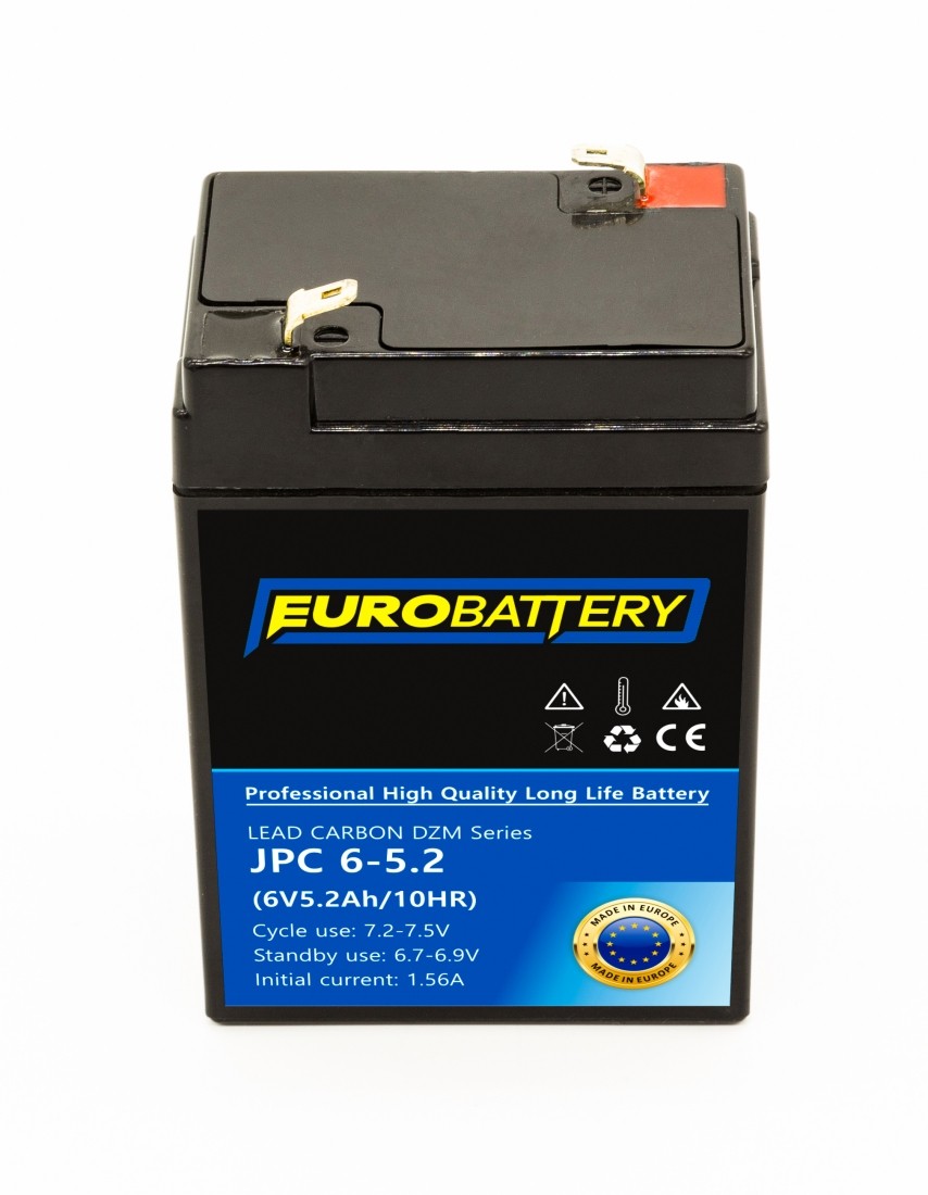 6v-5,2ah АКБ карбоновий EuroBattery JPC 6-5,2 DZM (6в 5.2Аг)