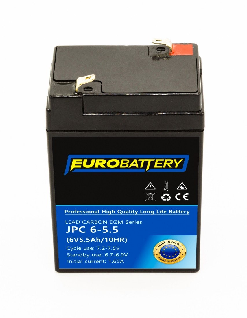 6v-5,5ah АКБ карбоновий EuroBattery JPC 6-5,5 DZM (6в 5.5Аг)