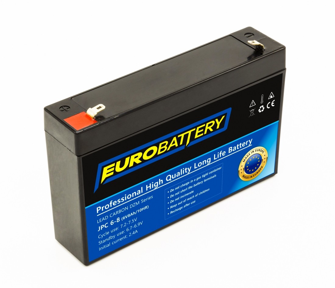 6v-8ah АКБ карбоновий EuroBattery JPC 6-8 DZM (6в 8Аг)
