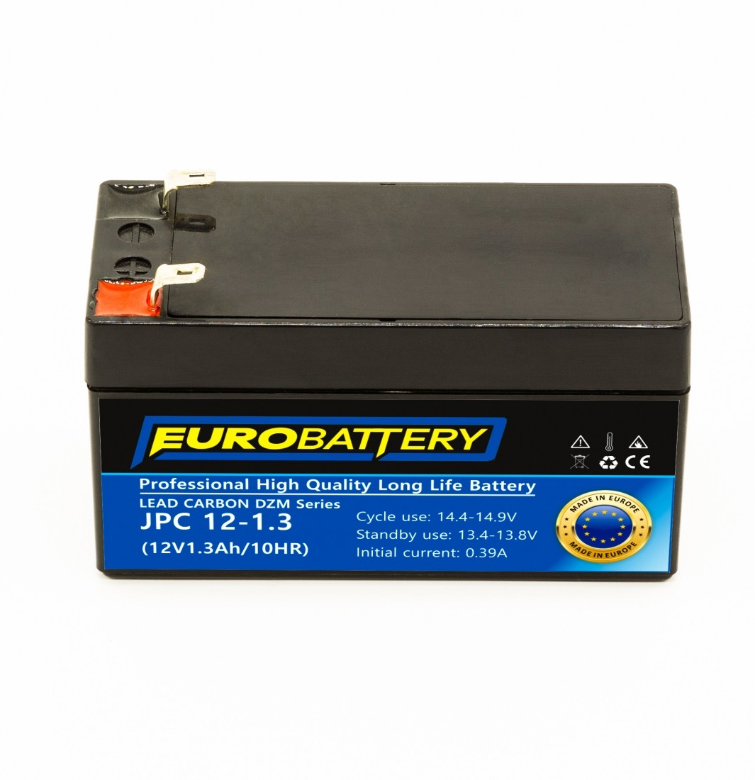 12v-1,3ah АКБ карбоновий EuroBattery JPC 12-1,3 DZM (12в 1.3Аг)