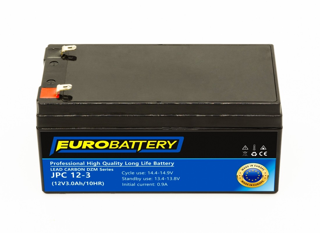 12v-3,0ah АКБ карбоновий EuroBattery JPC 12-3 DZM (12в 3.0Аг)