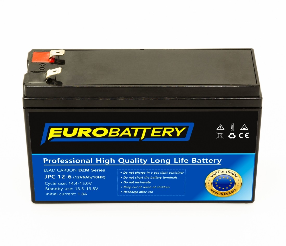 12v-6ah АКБ карбоновий EuroBattery JPC 12-6 DZM (12в 6.0Аг)