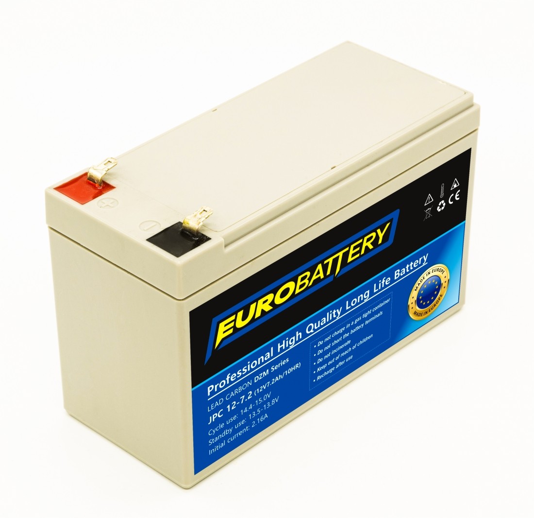 12v-7,2ah АКБ карбоновий EuroBattery JPC 12-7,2 DZM (12в 7.2Аг)