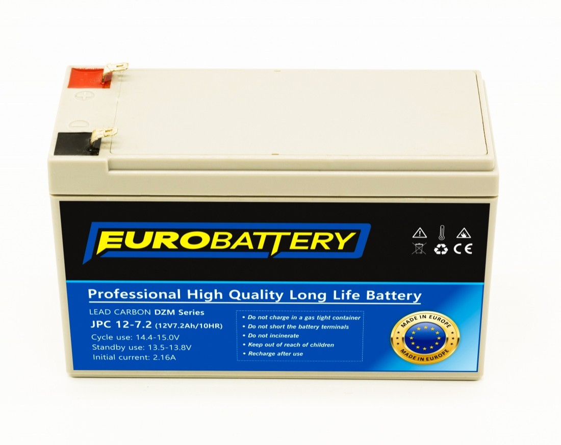 12v-7,2ah АКБ карбоновий EuroBattery JPC 12-7,2 DZM (12в 7.2Аг)