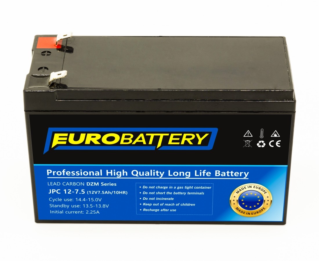 12v-7,5ah АКБ карбоновий EuroBattery JPC 12-7,5 DZM (12в 7.5Аг)