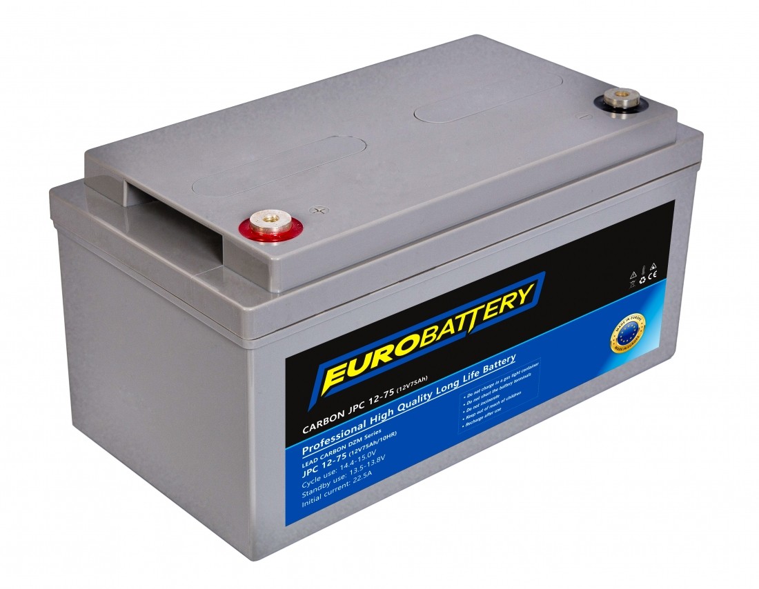 12v-75ah АКБ карбоновий EuroBattery JPC 12-75 DZM (12в 75Аг)