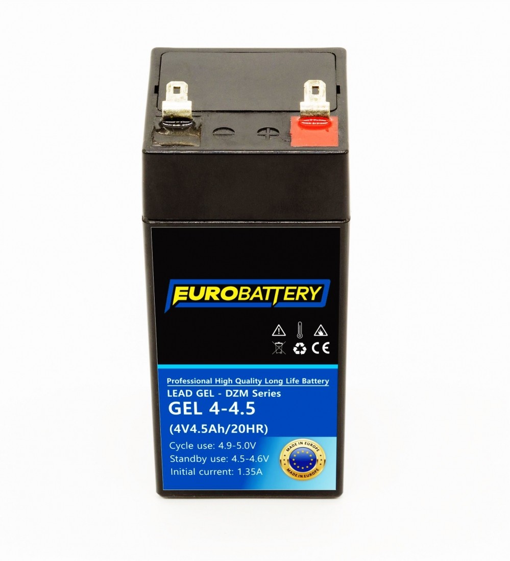 4v-4,5ah АКБ гелевий EuroBattery GEL 4-4,5 DZM (4в 4.5Аг)