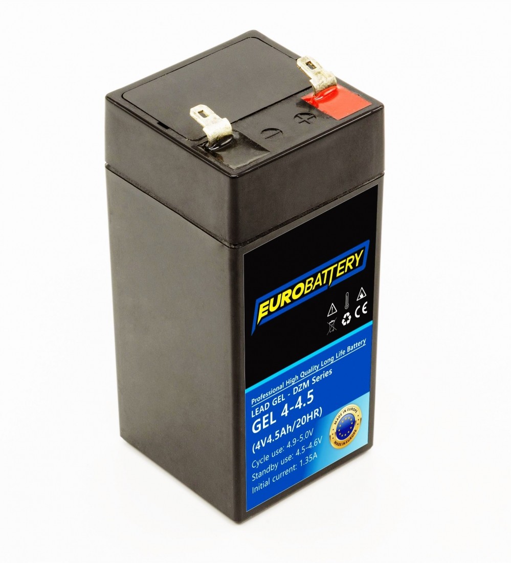 4v-4,5ah АКБ гелевий EuroBattery GEL 4-4,5 DZM (4в 4.5Аг)
