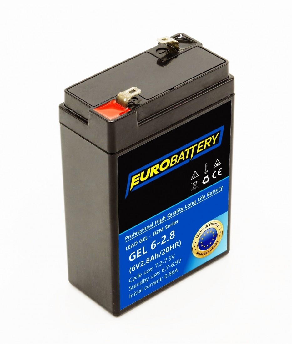 6v-2,8ah АКБ гелевий EuroBattery GEL 6-2,8 DZM (6в 2.8Аг)