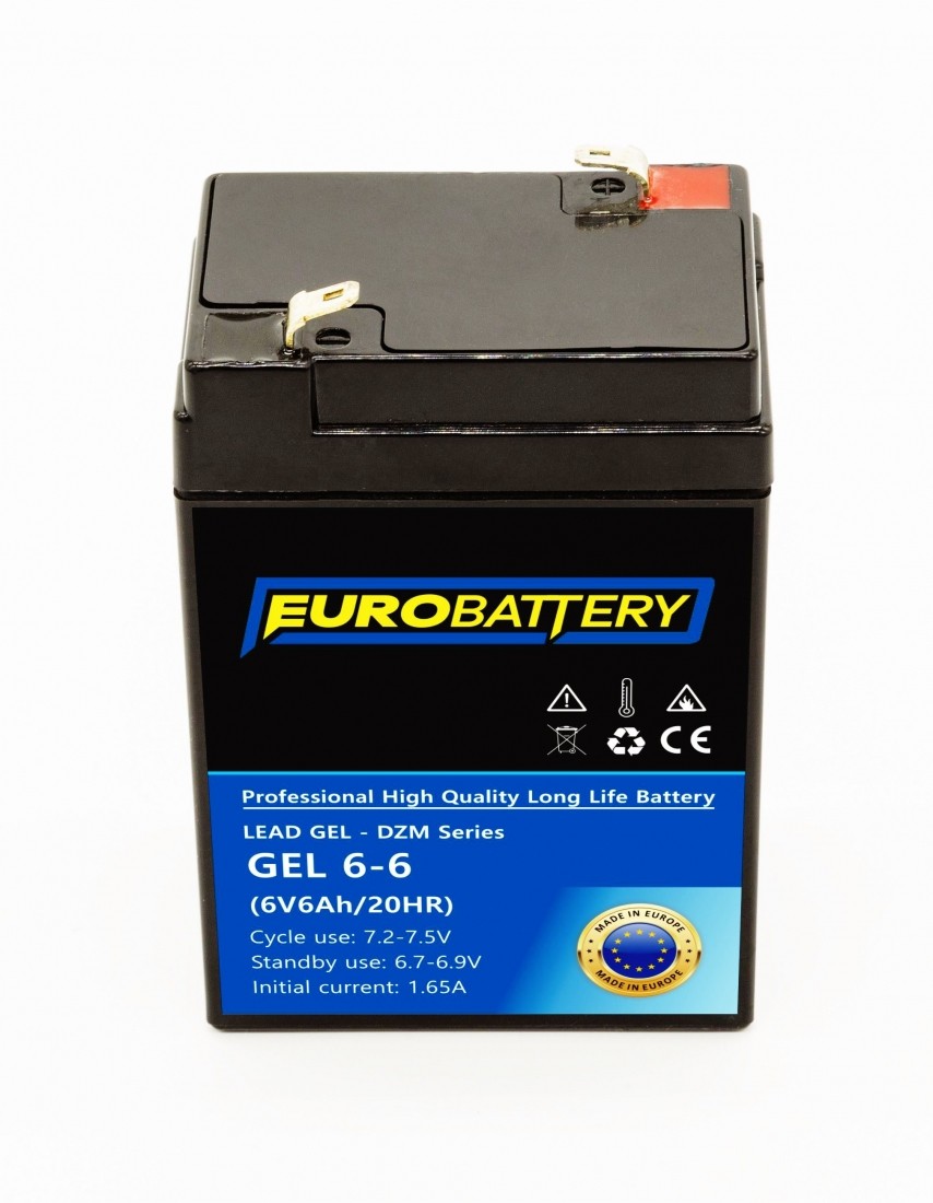 6v-6ah АКБ гелевий EuroBattery GEL 6-6 DZM (6в 6Аг)