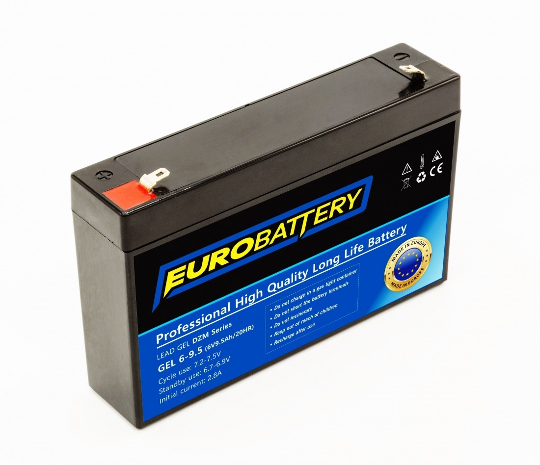 6v-9,5ah АКБ гелевий EuroBattery GEL 6-9,5 DZM (6в 9.5Аг)