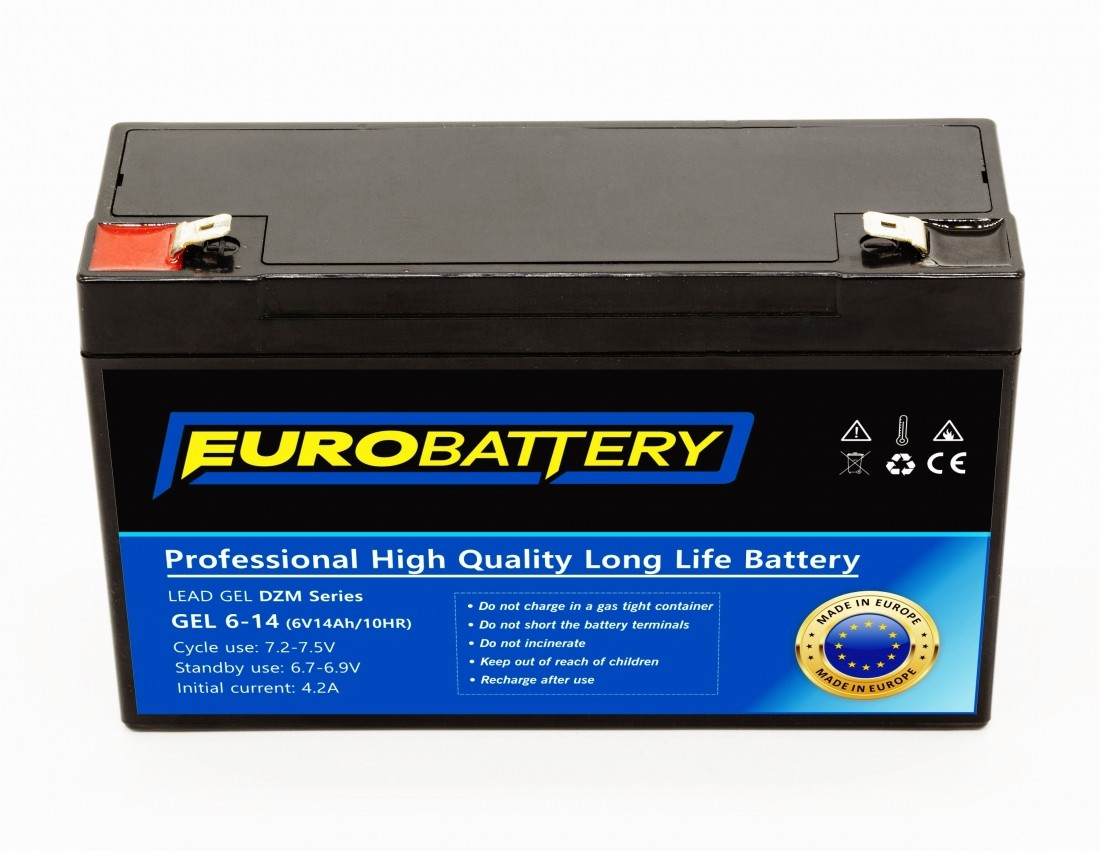 6v-14ah АКБ гелевий EuroBattery GEL 6-14 DZM (6в 14Аг)