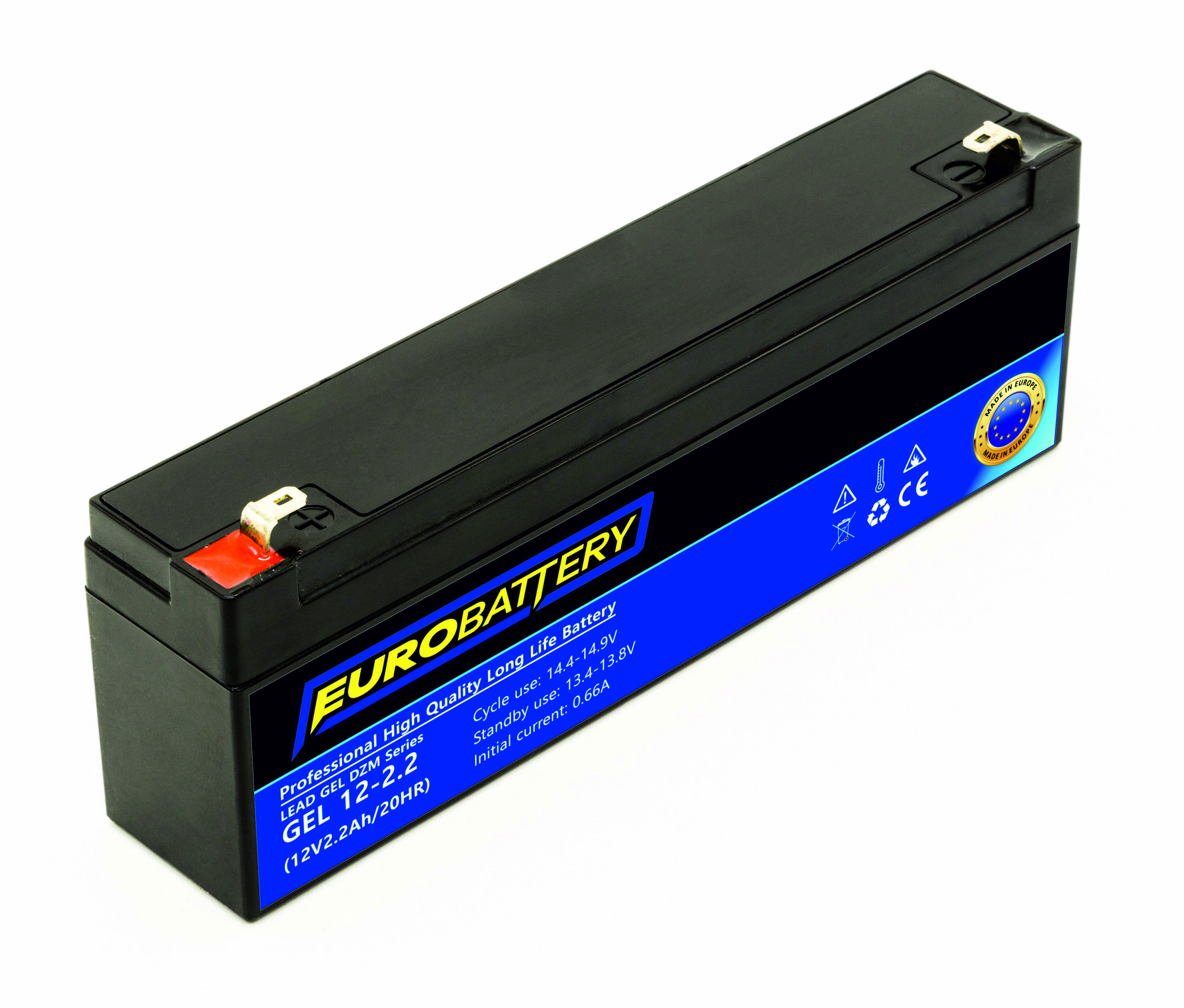 12v-2,2ah АКБ гелевий EuroBattery GEL 12-2,2 DZM (12в 2.2Аг)