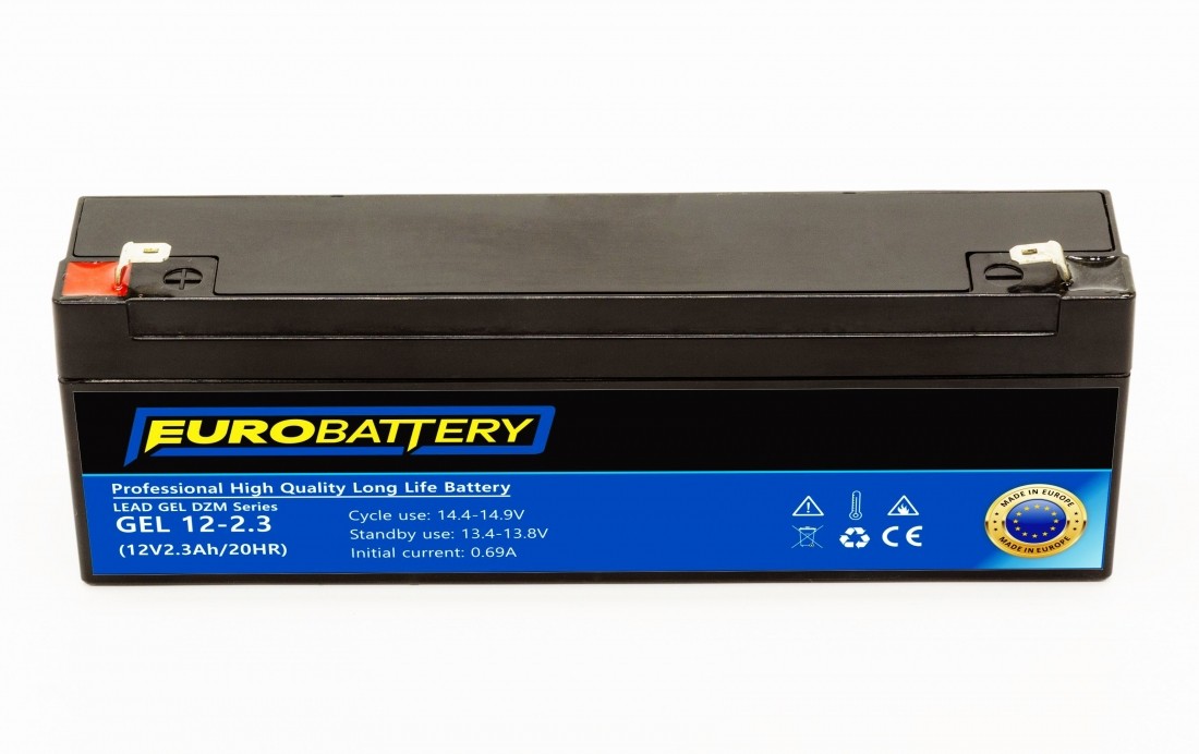 12v-2,3ah АКБ гелевий EuroBattery GEL 12-2,3 DZM (12в 2.3Аг)