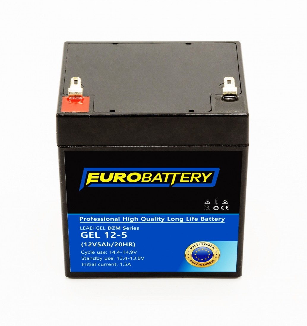 12v-5ah АКБ гелевий EuroBattery GEL 12-5 DZM (12в 5.0Аг)