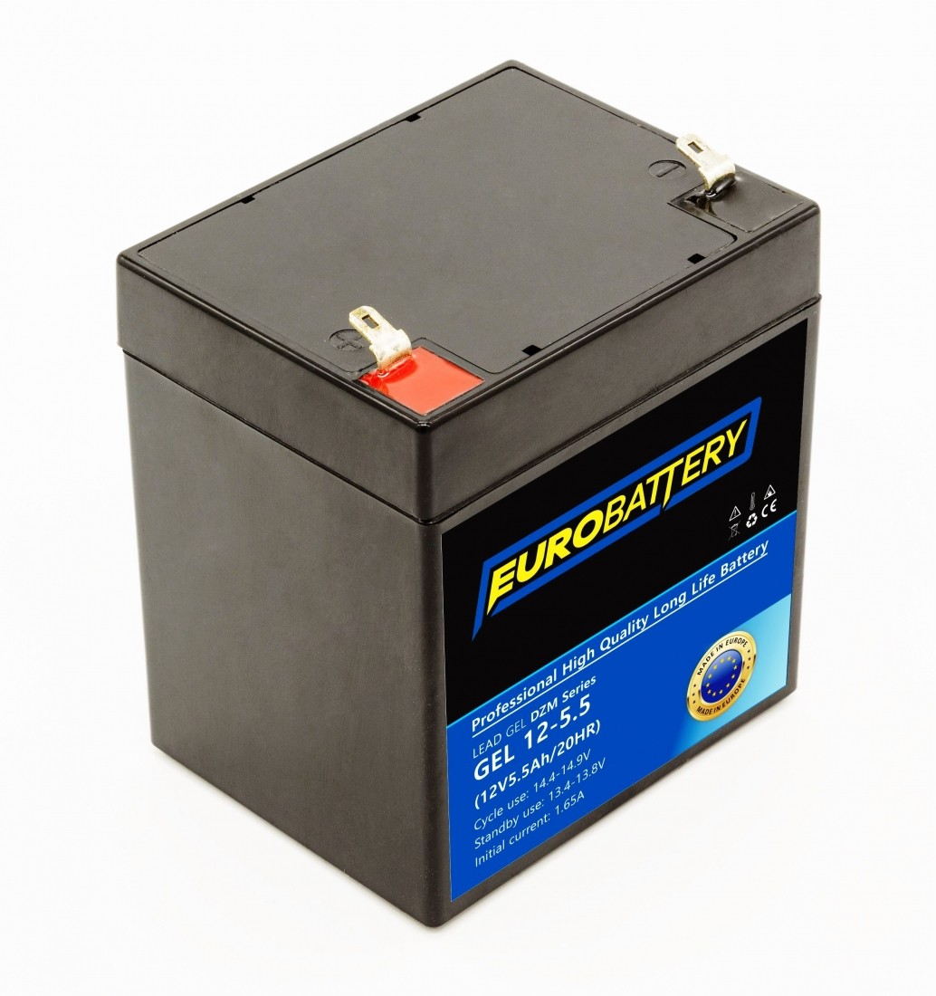 12v-5,5ah АКБ гелевий EuroBattery GEL 12-5,5 DZM (12в 5.5Аг)