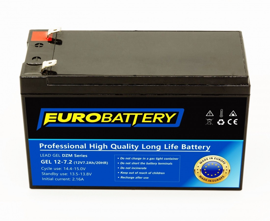 12v-7,2ah АКБ гелевий EuroBattery GEL 12-7,2 DZM (12в 7.2Аг)