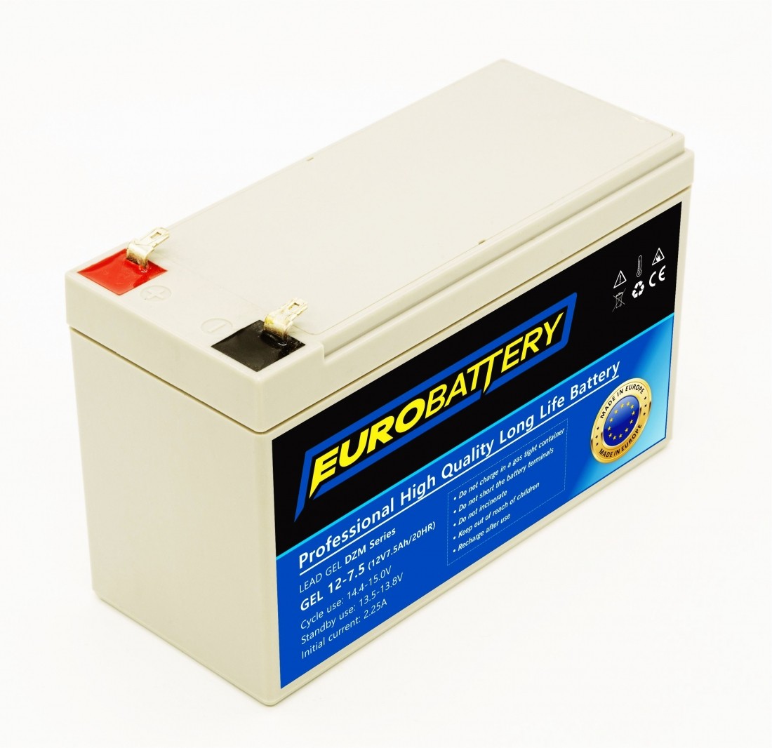 12v-7,5ah АКБ гелевий EuroBattery GEL 12-7,5 DZM (12в 7.5Аг)