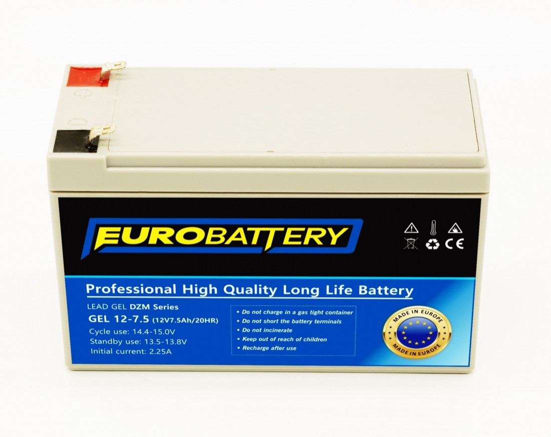 12v-7,5ah АКБ гелевий EuroBattery GEL 12-7,5 DZM (12в 7.5Аг)