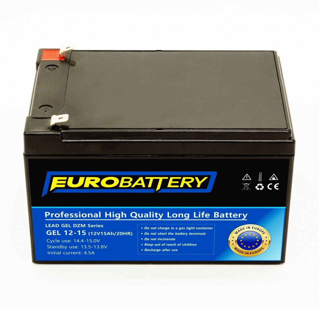 12v-15ah АКБ гелевий EuroBattery GEL 12-15 DZM (12в 15Аг)