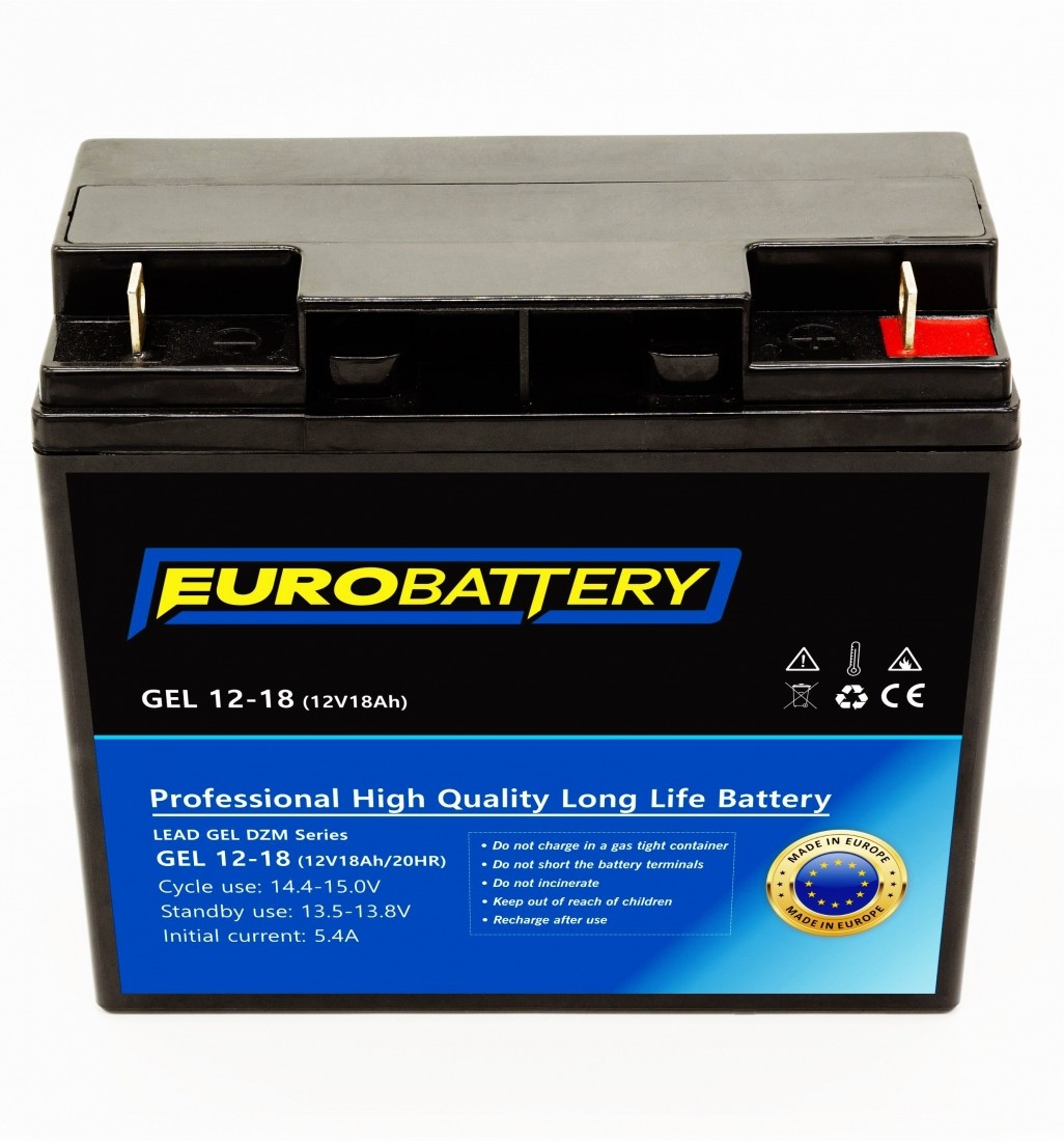 12v-18ah АКБ гелевий EuroBattery GEL 12-18 DZM (12в 18Аг)