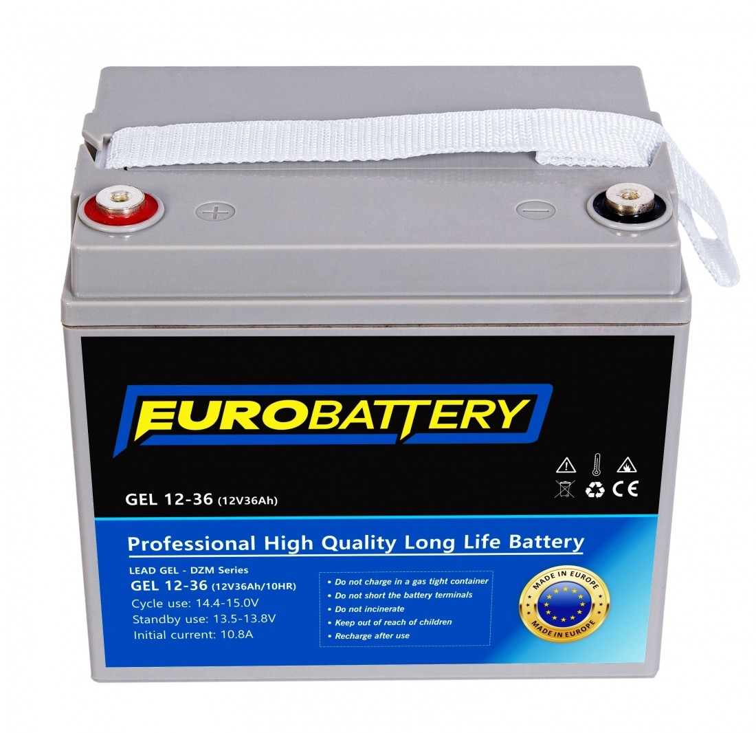 12v-36ah АКБ гелевий EuroBattery GEL 12-36 DZM (12в 36Аг)