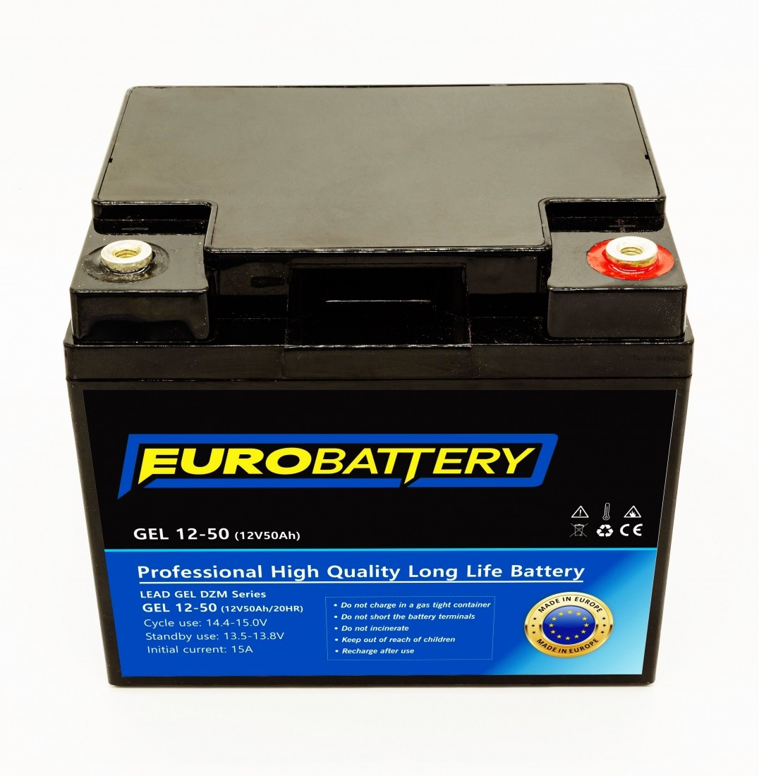 12v-50ah АКБ гелевий EuroBattery GEL 12-50 DZM (12в 50Аг)