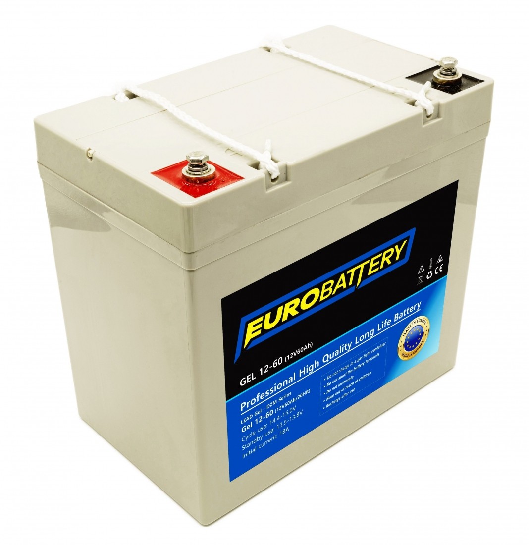 12v-60ah АКБ гелевий EuroBattery GEL 12-60 DZM (12в 60Аг)