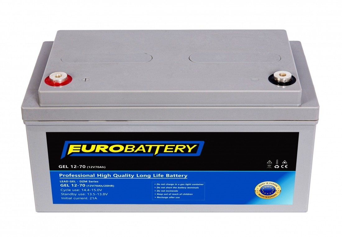12v-70ah АКБ гелевий EuroBattery GEL 12-70 DZM (12в70Аг)
