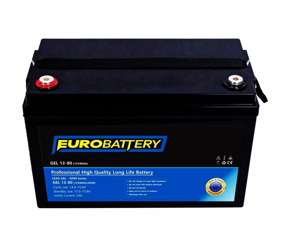 12v-80ah АКБ гелевий EuroBattery GEL 12-80 DZM (12в 80Аг)