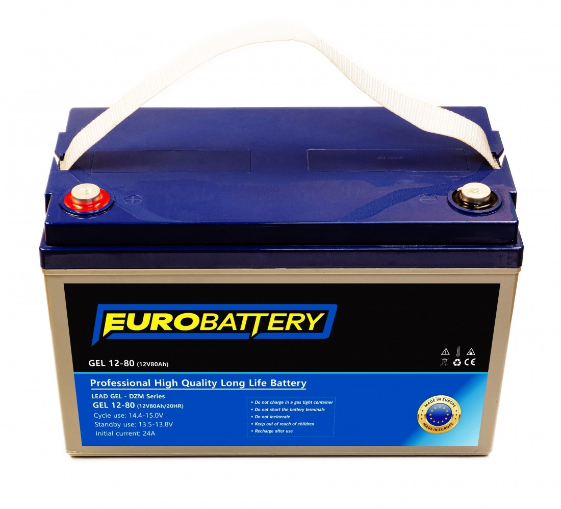 12v-80ah АКБ гелевий EuroBattery GEL 12-80 DZM (12в 80Аг)