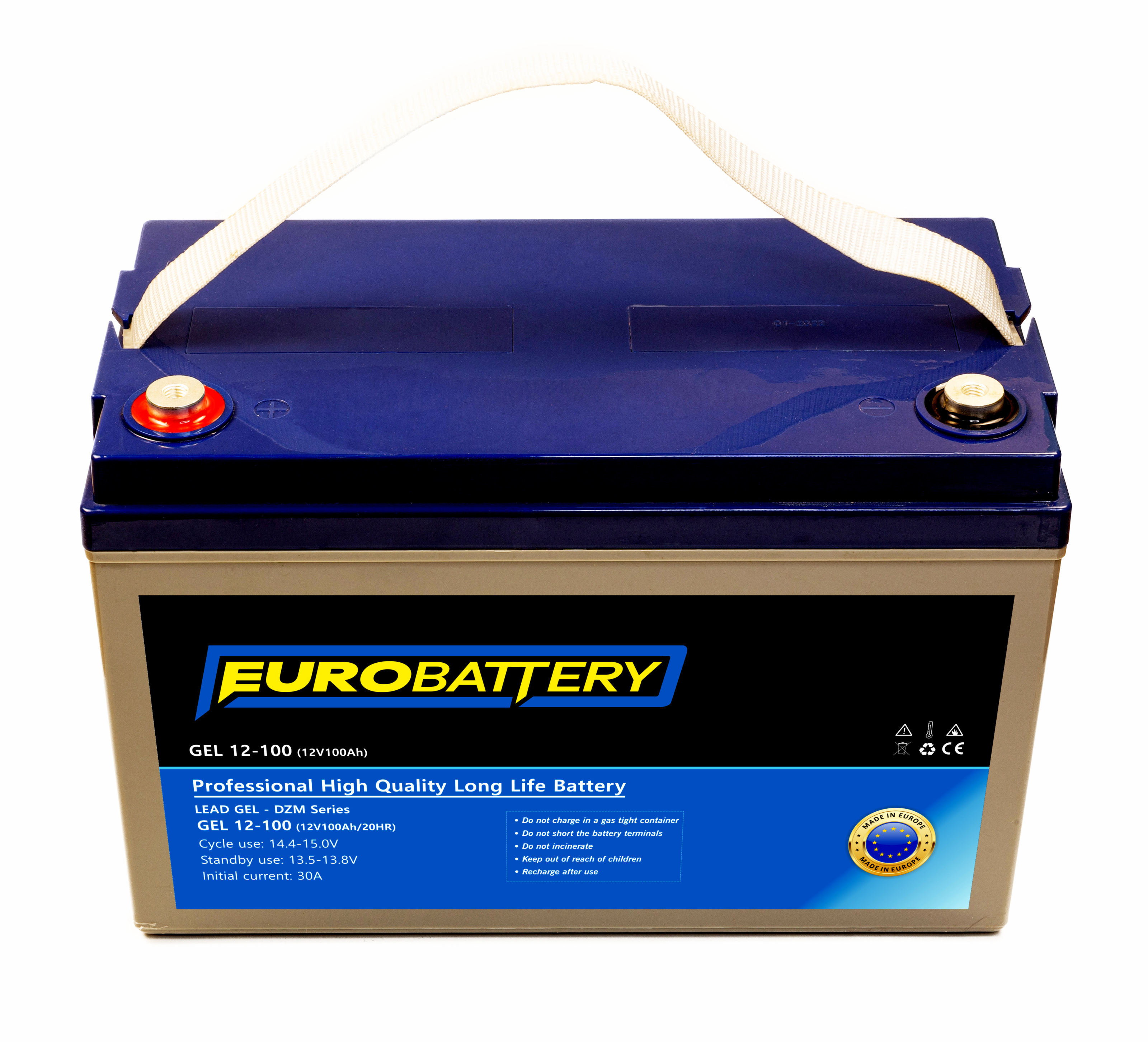 12v-100ah АКБ гелевий EuroBattery GEL 12-100 DZM (12в 100Аг)