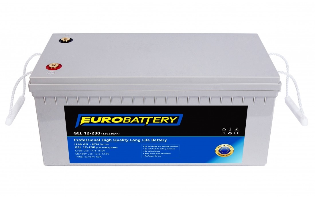 12v-230ah АКБ гелевий EuroBattery GEL 12-230 DZM (12в 230Аг)