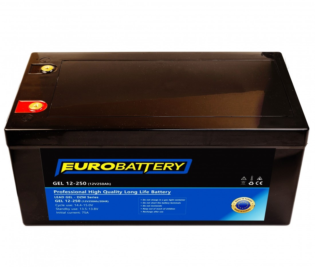 12v-250ah АКБ гелевий EuroBattery GEL 12-250 DZM (12в 250Аг)
