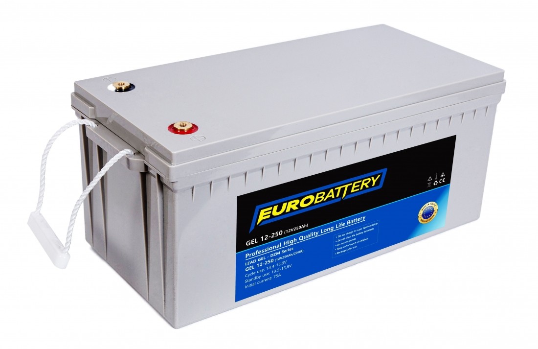 12v-250ah АКБ гелевий EuroBattery GEL 12-250 DZM (12в 250Аг)