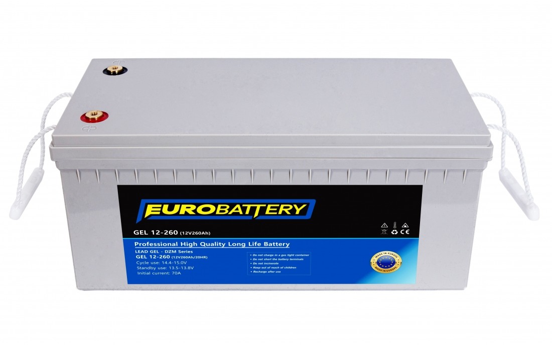 12v-260ah АКБ гелевий EuroBattery GEL 12-260 DZM (12в 260Аг)