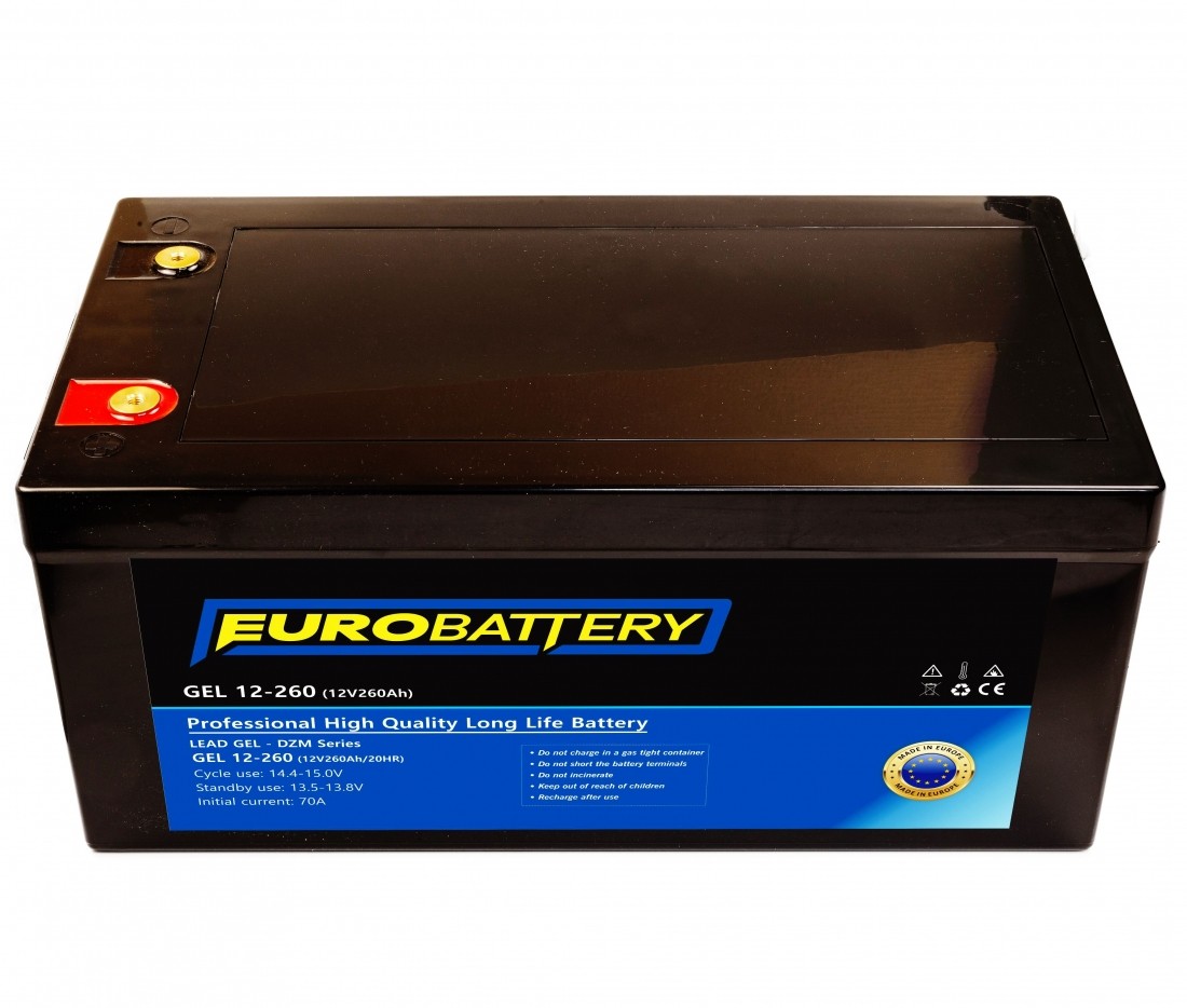 12v-260ah АКБ гелевий EuroBattery GEL 12-260 DZM (12в 260Аг)