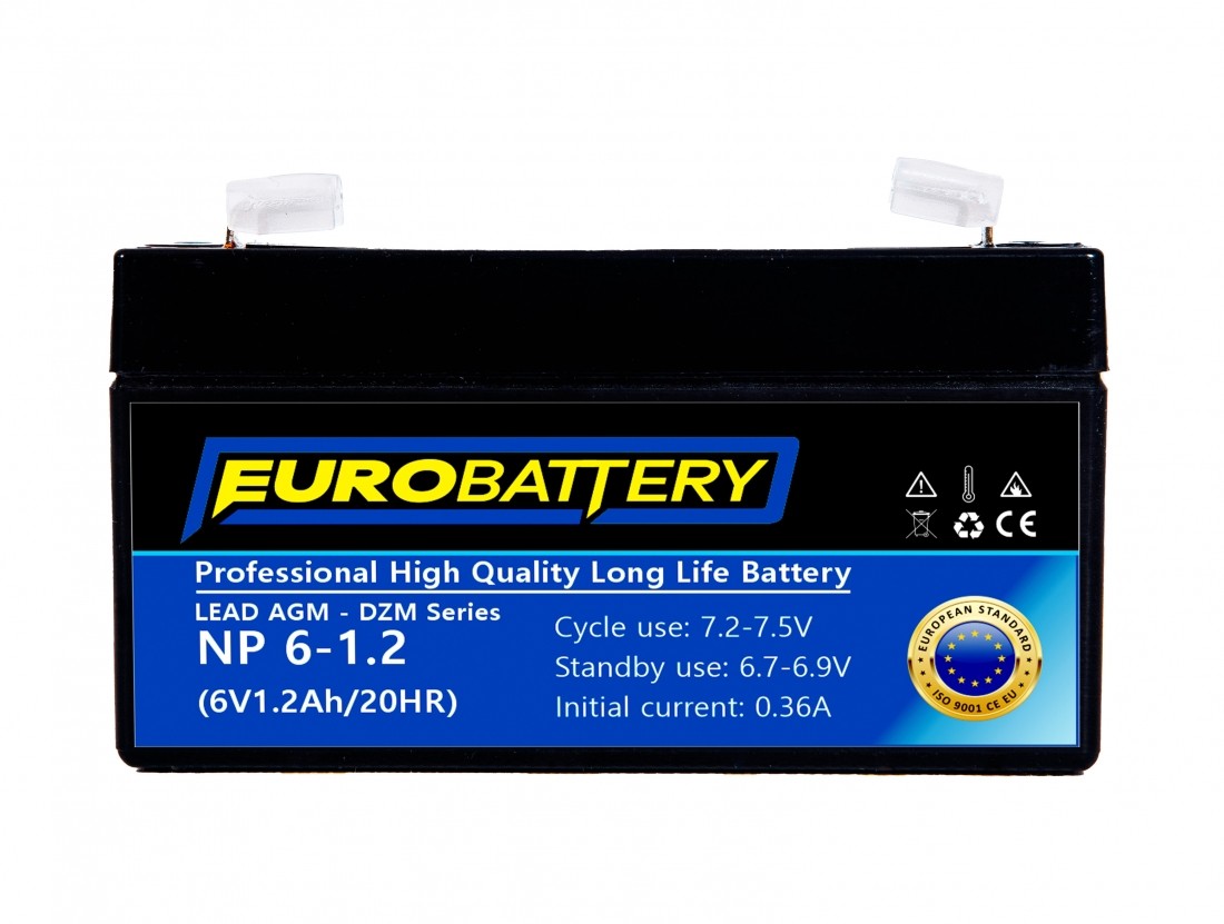 6v-1,2ah АКБ AGM EuroBattery NP 6-1,2 DZM (6в 1.2Аг)