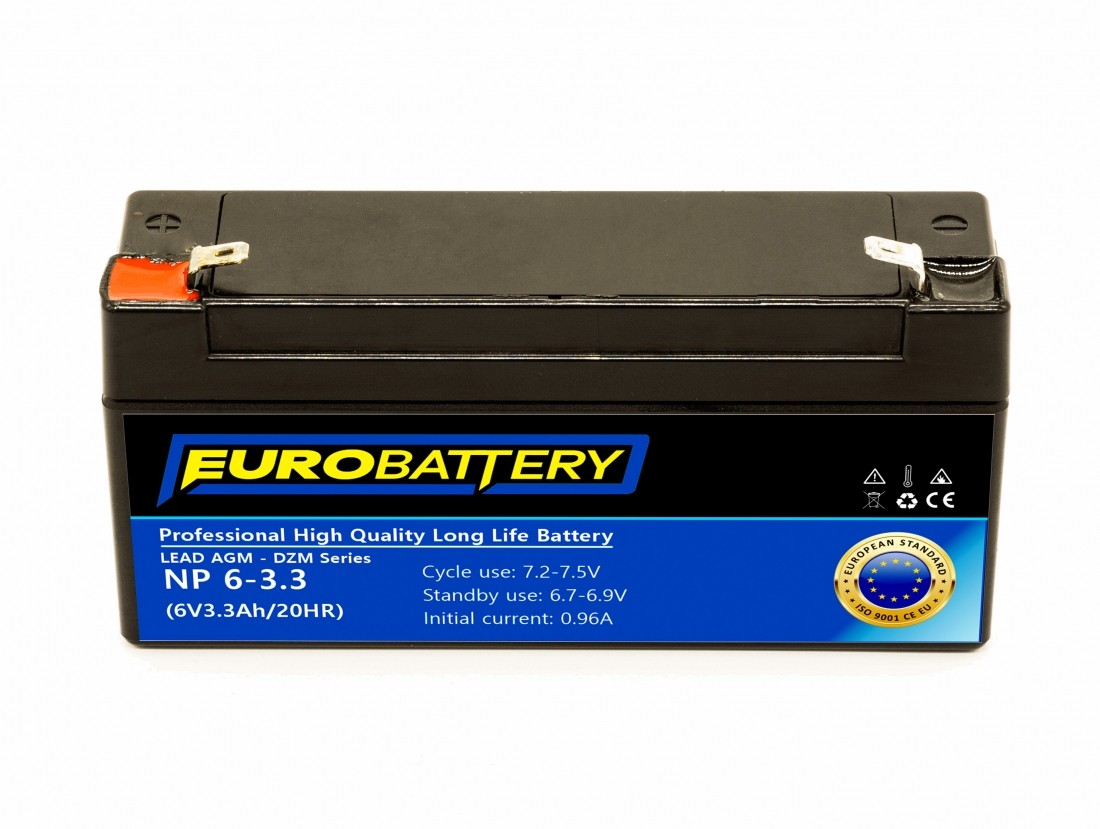 6v-3,3ah АКБ AGM EuroBattery NP 6-3,3 DZM (6в 3.3Аг)