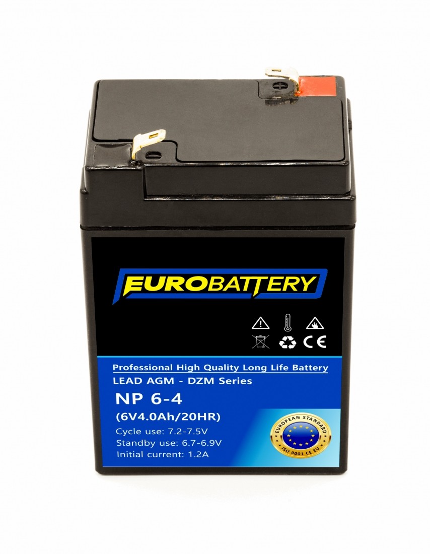6v-4ah АКБ AGM EuroBattery NP 6-4 DZM (6в 4.0Аг)