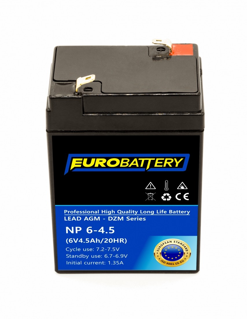 6v-4,5ah АКБ AGM EuroBattery NP 6-4,5 DZM (6в 4.5Аг)