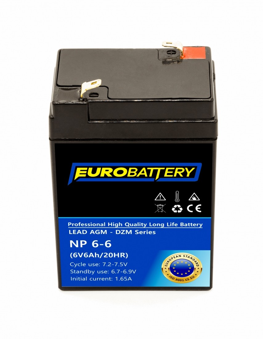 6v-6ah АКБ AGM EuroBattery NP 6-6 DZM (6в 6Аг)