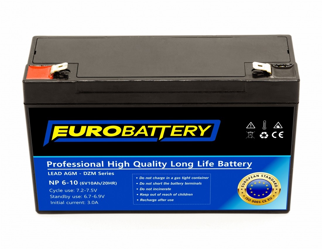 6v-10ah АКБ AGM EuroBattery NP 6-10 DZM (6в 10Аг)